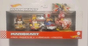 Tanooki Mario Hot Wheels Mario Kart 4-Pack, Cat Peach, Toad & Toadette - Picture 1 of 1