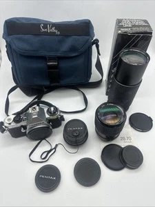 PENTAX ME SUPER 35mm FILM SLR CAMERA w/ Lenses Accessories - Picture 1 of 17