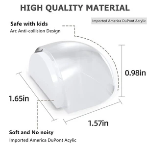 1 pieza Protector de pared con tapón de puerta autoadhesivo transparente para puertas de silicona redonda transparente - Imagen 1 de 12