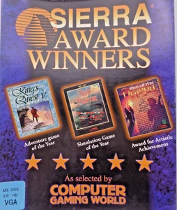 IBM PC -- SIERRA AWARD WINNERS: KINGS QUEST V, RISE OF DRAG (SIERRA - 3,5" DISK) - Picture 1 of 17