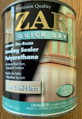 Sellador de lijado de secado rápido ZAR poliuretano transparente semibrillante cuarto de galón Foto 1 de 2