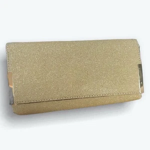Dorothy Perkins Elegant Women’s Metal Side Bar Clutch Bag Gold Party Season - Picture 1 of 5