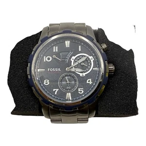 Banda de acero inoxidable gris automático mecánico Fossil Dean Black Dail para hombre ME3039 - Imagen 1 de 7