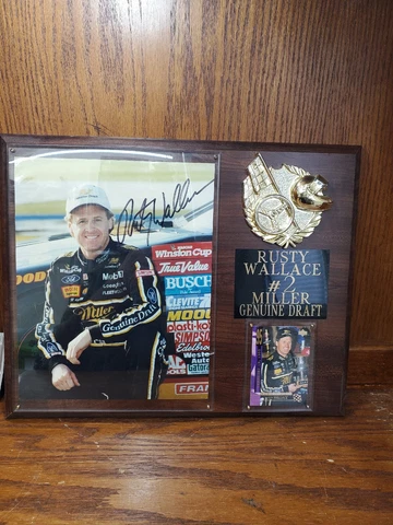 Nascar Autographed Rusty Wallace Plaque Cover