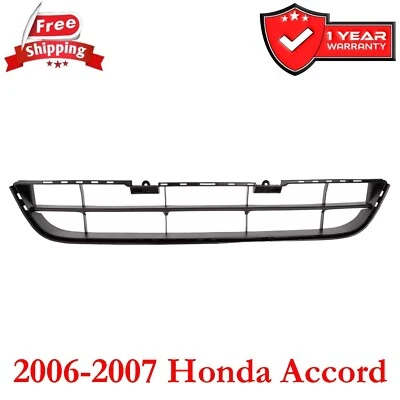 Bumper Grille For 2006-2007 Honda Accord Front Textured Black Plastic - Imagem 1 de 4