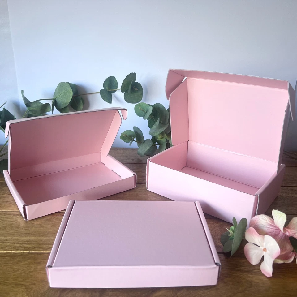 ECO HOME & BUSINESS Pink Royal Mail C6 / A6 Large Letter PIP Box Postal Display Boxes Flat Eco Card