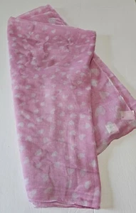 Ganz Style 101 Women's Pink With White Hearts Scarf - Picture 1 of 1