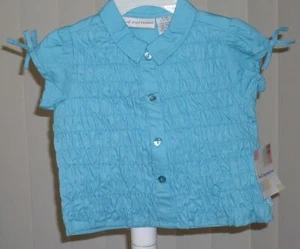 Chicas Manga Corta Botones Superiores Azul Primeras Impresiones NWT 18 Meses - Imagen 1 de 1