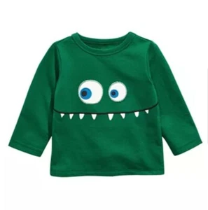 Baby Boys Monster Face Appliqué T-Shirt smile-inducing style to his casual look - Bild 1 von 4