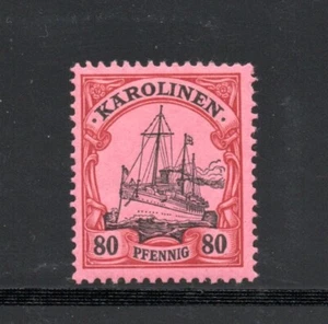 Correo alemán en Karolinen 1900 sello antiguo 80 Pfennig (Michel 15) bonito MLH - Imagen 1 de 2
