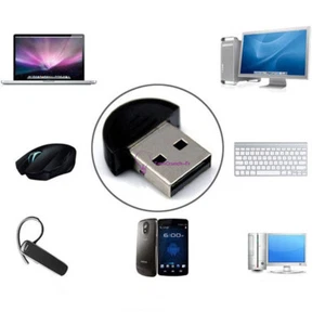 Mini USB2.0 EDR Wireless Bluetooth Dongle Adapter for Laptop PC Win Xp Win7 8 - Photo 1/4