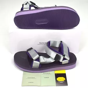 NWT $210 Suicoke JAPAN Men's Depa V2 Web Strap Sandals Silver Purple 8 AUTHENTIC - Picture 1 of 11