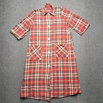 Abrigo/vestido de casa de franela a cuadros Charmode Sears Roebuck años 40 50 Rockabilly de colección Foto 1 de 4