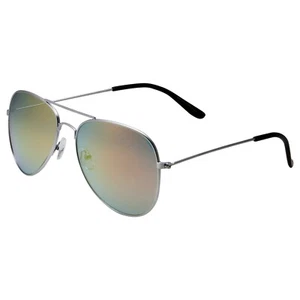 Gafas de sol GrinderPUNCH clásico estilo aviador marco de metal plateado lentes espejadas - Imagen 1 de 20