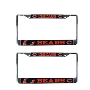 Brand New 2pc Set NFL Chicago Bears Car Truck Metal License Plate Frames - Picture 1 of 1