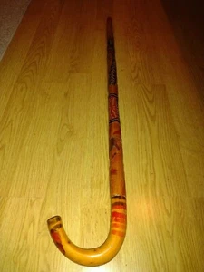 Wood Cane w/Round Handle, Traditional Style Walking CANE. Approx 35.5" at Curve - Picture 1 of 11