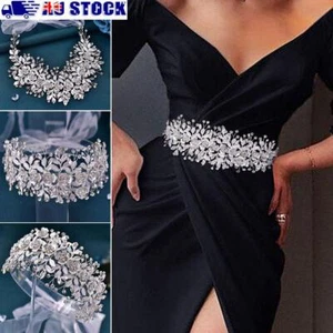 Belt Rhinestones Golden Belt for Bride Wedding Dress Belt Wedding Sash Belt - Picture 1 of 10