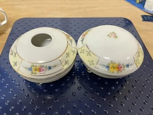 Vintage NIPPON SET Porcelain Hair Receiver AND Dresser Powder Box HANDPAINTED - Picture 1 of 7