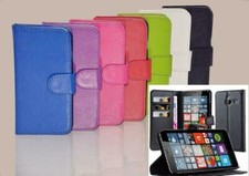 NEW Wallet Leather Flip Book Stand Case Cover For Microsoft Nokia Lumia Phones
