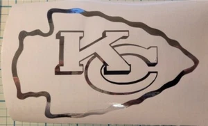 Chrome Kansas City Chiefs Vinyl Decal For Car Truck Window Laptop Bumper Boards - Picture 1 of 4