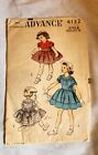 1952 Advance Vintage Sewing Pattern 6132 Girls Dress Size 6