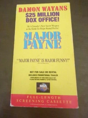Rare Major Payne VHS Screening Cassette Not For Sale Or Rental Unique Vintage 95 - Image 1 of 4