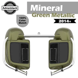 Fits 2014+ Harley Touring Advanblack MINERAL GREEN METALLIC Lower Vented Fairing - Picture 1 of 8
