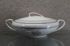 Noritake China Covered Vegetable Serving Dish w. Lid 5556 Lilybell Silver Trim