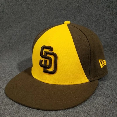San Diego Padres New Era 59FIFTY Gorra Ajustada 7 1/8 Marrón Dorado SD Auténtica Foto 1 de 4