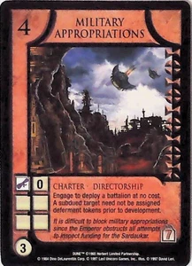Dune CCG - Eye of the Storm MILITARY APPROPRIATIONS M/GEM MINT Tip Top Shelf - Picture 1 of 1