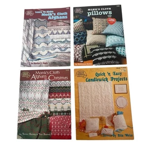 American School of Needlework MONK'S CLOTH AFGHANS-Pillows-CHRISTMAS-Candlewick - Picture 1 of 22