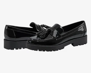 Mocassini Bandolino Donna 8M Riempimento Nappa Nero Verniciato Ecopelle Slip-On - Foto 1 di 10