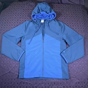 NWT Vintage Starter Windbreaker Jacket Mens Medium Blue Full Zip Hooded Lined - Picture 1 of 6