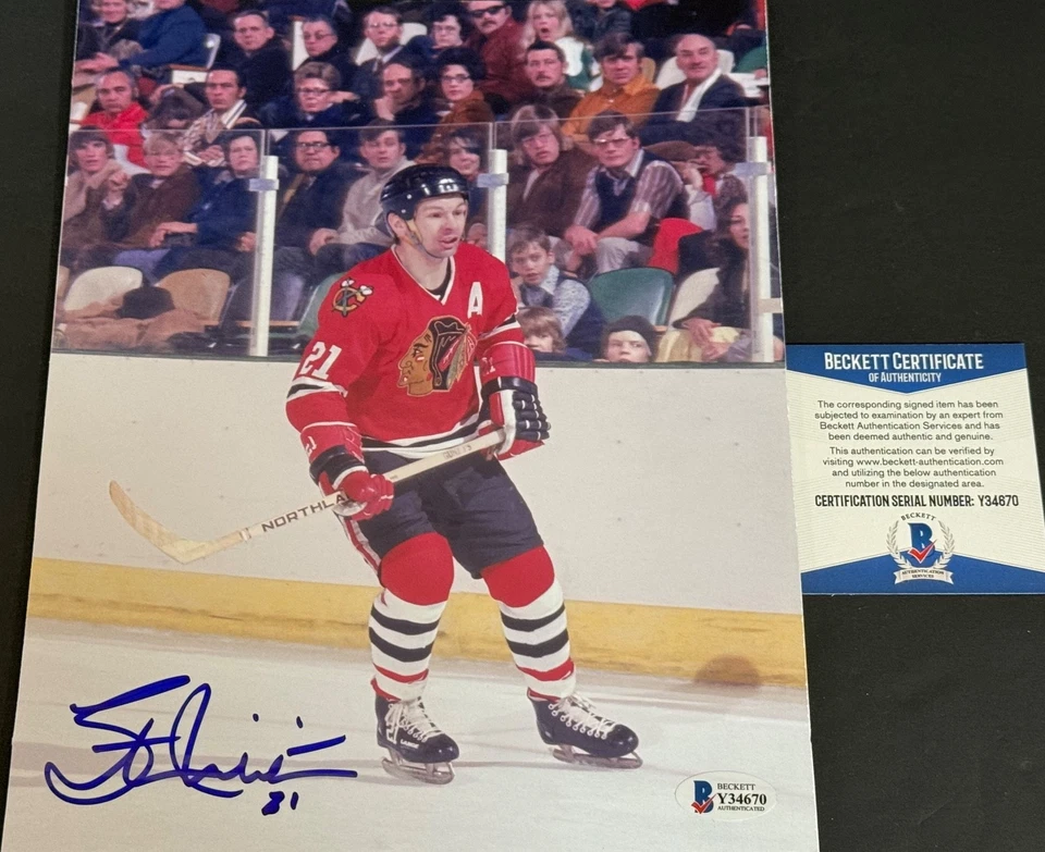 Stan Mikita Chicago Blackhawks autografiado firmado 8x10 Beckett certificado de autenticidad - Foto 1 de 1