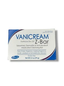 1 x Vanicream Z-Bar Pyrithion Zinc 2% Medicated Cleansing Bar 3.53oz NEW - Picture 1 of 6