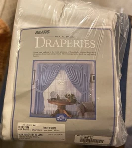 New Vintage SEARS REGAL PARK DRAPERIES Winter White 96” X 84” .Never Used. - Picture 1 of 5