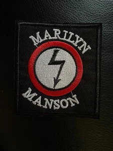 Marilyn Manson Logo Sew On Patch Metal rock Band Battle Vest Jacket Gig Festival - Picture 1 of 2