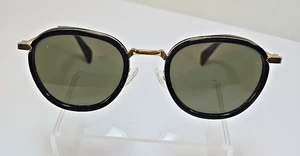 Celine Round Tinted Sunglasses Black with Gold Ear Stems and Accents - Picture 1 of 6