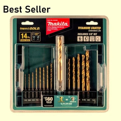 Makita B-65399 Impact Gold 14 Pc. Titanium Drill Bit Set, 1/4 In. Hex Shank - Image 1 of 4
