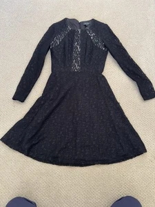 Tahari ASL Womens Black Floral Lace Dress Size 2 - Picture 1 of 7