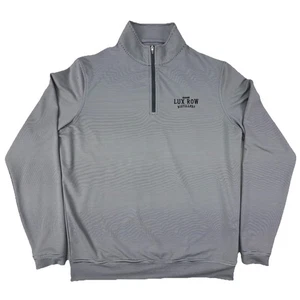 Maglione Peter Millar Uomo M Quarter Zip Rigato Grigio Lux Fila Distillatori Golf - Foto 1 di 11