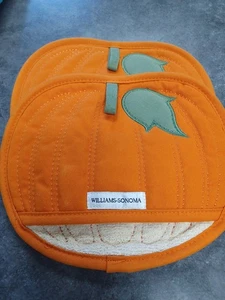 Williams Sonoma Kürbis Ofenhandschuh Topflappen Herbst Thanksgiving Halloween Hotpads - Bild 1 von 10