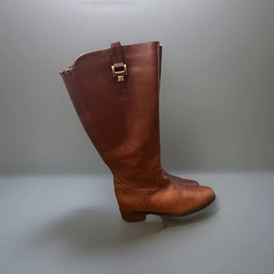Blondo Velvet Boot Womens 8M Tall Riding Waterproof Tan Cognac Leather - Image 1 of 4