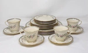 20 PC Lenox Serenade 4 Place Setting Dinner-Salad-Bread Plate Cup & Saucer EXC - Picture 1 of 7