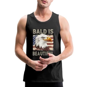 Bald Is Beautiful | Patriotic Eagle 4th of July Men’s Premium Tank - Picture 1 of 10