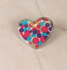 PINdignation Silver Tone Spotty Heart Enamel Pin Badge Collectable VGC - Picture 1 of 2