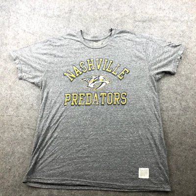 Nashville Predators Shirt Men XL Gray Spell Out Short Sleeve Crewneck Heathered - Image 1 of 4