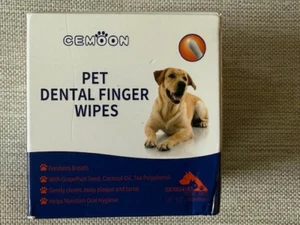 Cemoon Pet Teeth Cleaning Finger Wipes for Dogs & Cats, Freshens Breath 50 Count - Picture 1 of 5