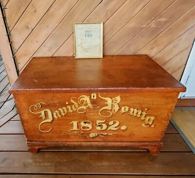 Antiguo cofre manta c1852 Lyons, condado de Berks Pennsylvania con confirmación  Foto 1 de 4