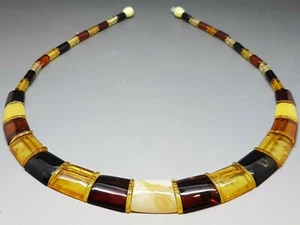 Elegante collar de cuentas de cloepatra ámbar báltico de 17,7" para mujer MEZCLA/citrino - Imagen 1 de 4